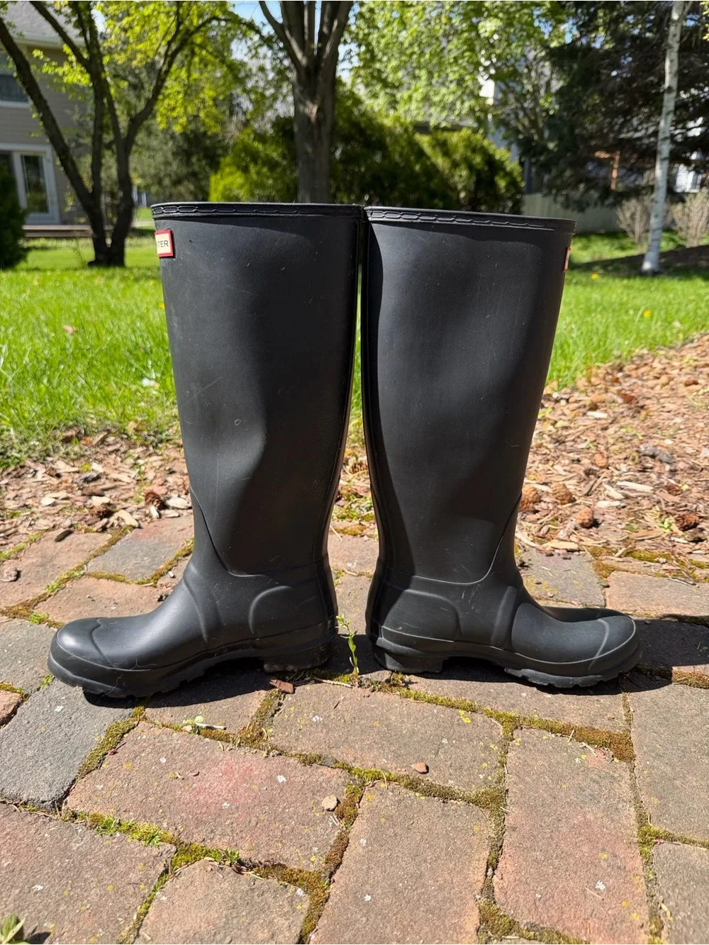Hunter Original Matte Black Tall Rain Boots with Buckle Detail Women’s Size 6 - Picture 10 of 10